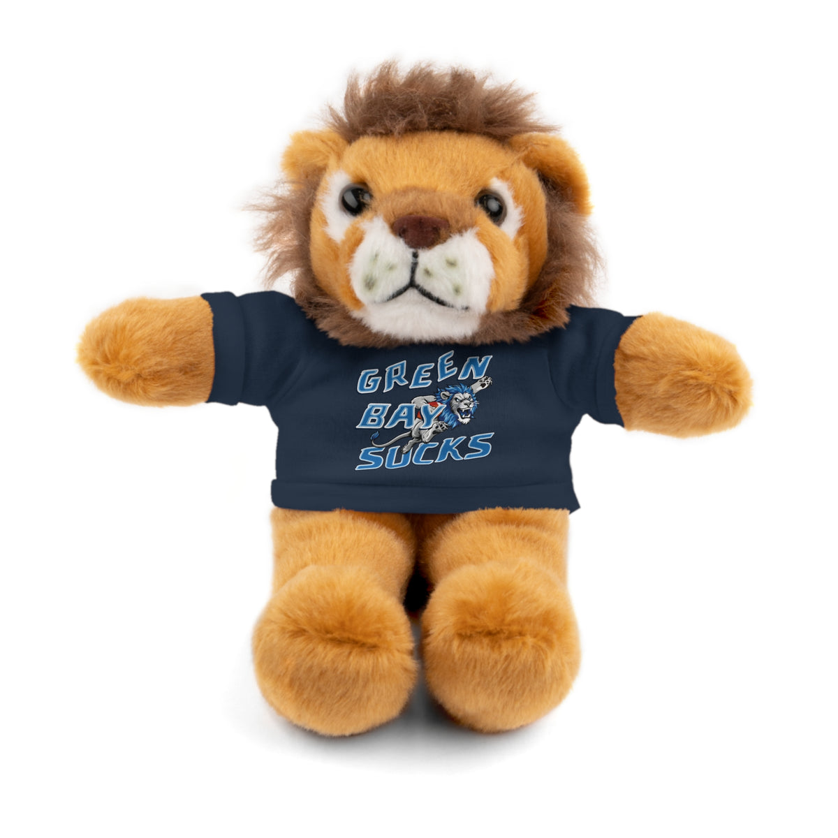 Lion Wearing a Hater Tee — Soft Stuffed Animal Gift