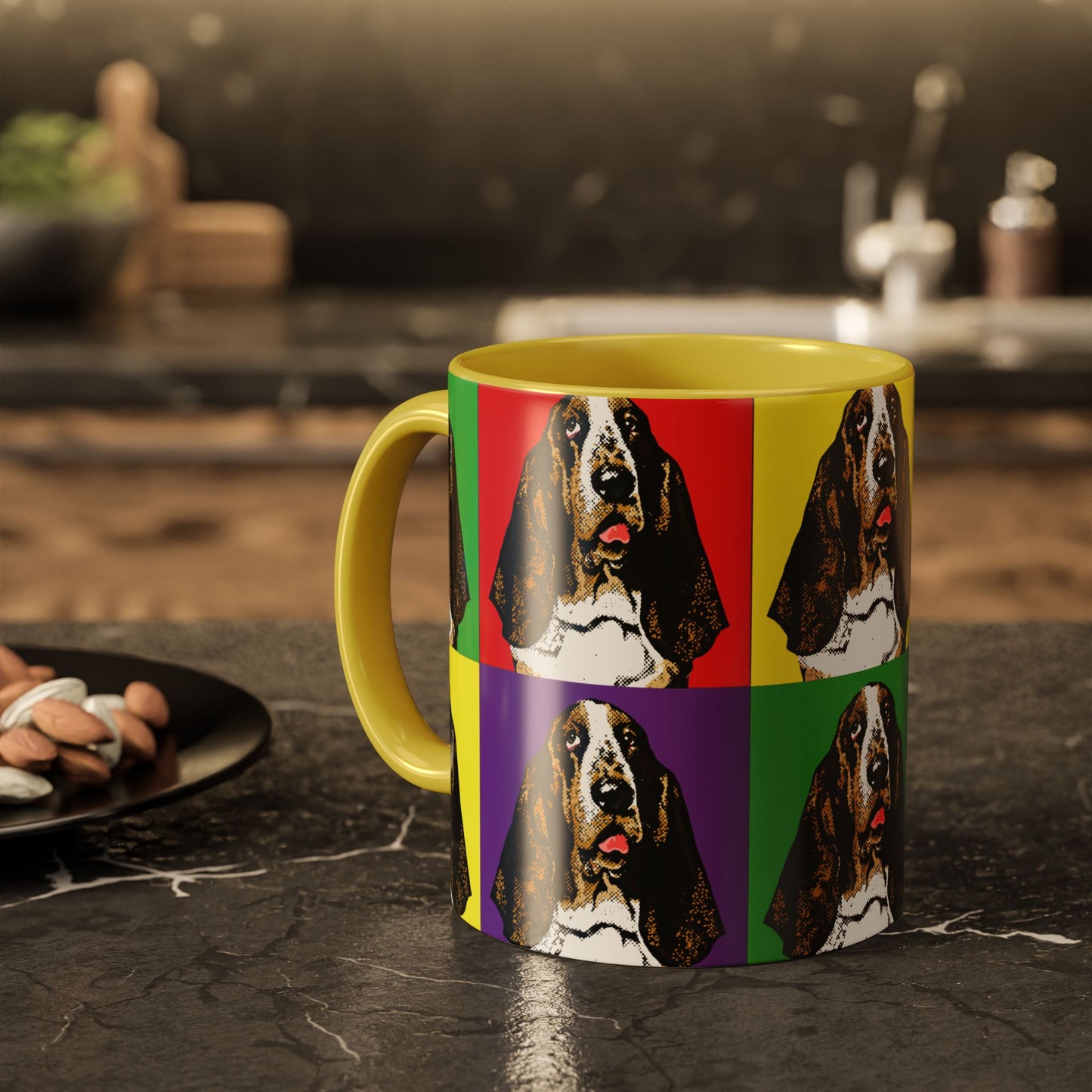 Basset Hound Pop Art - Colorful Coffee Mugs, 11oz