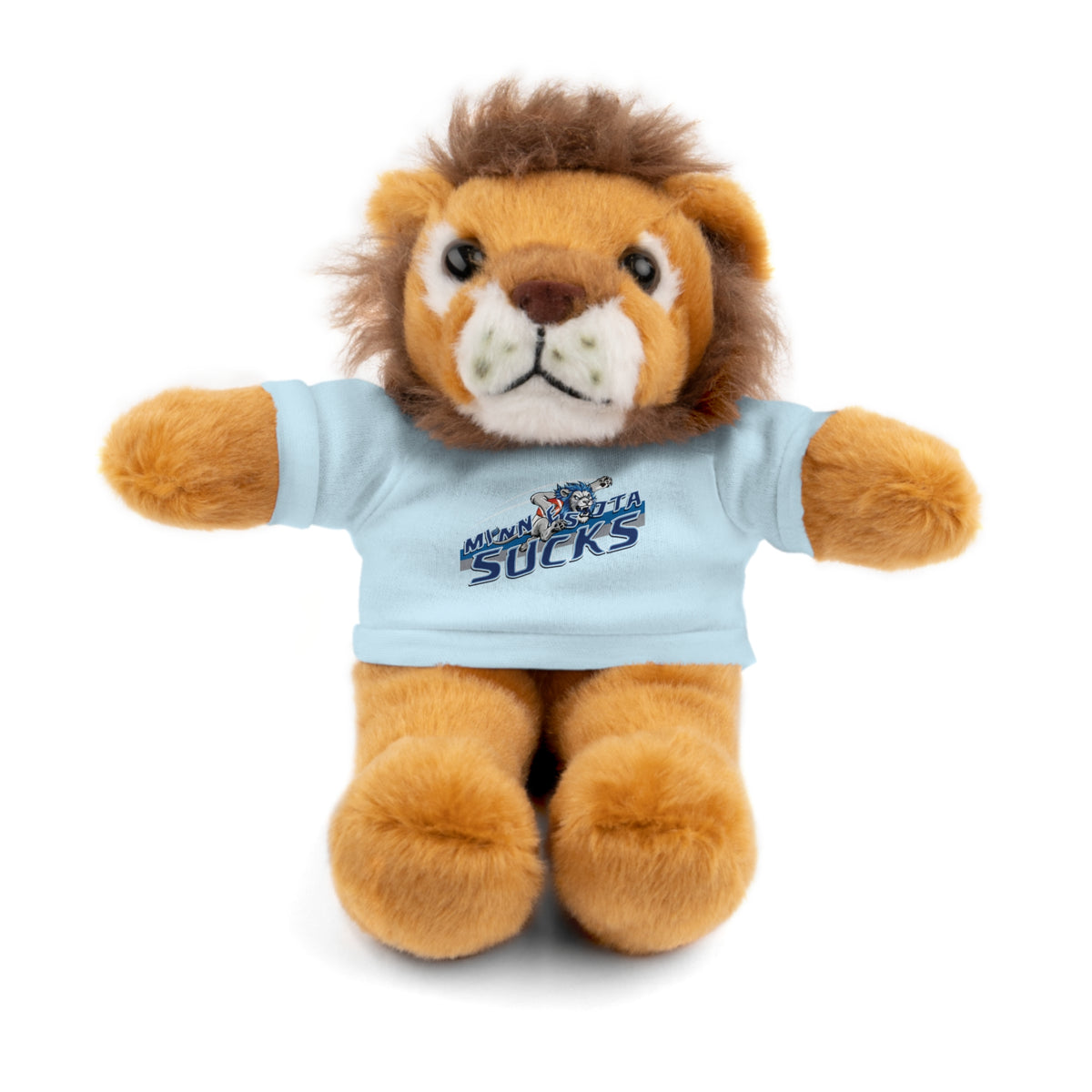 Lion Wearing a Hater Tee — Soft Stuffed Animal Gift