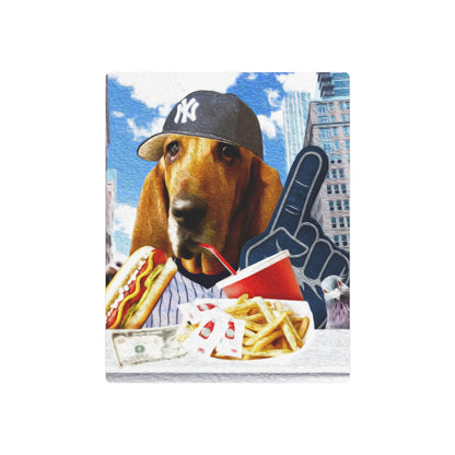 Basset Eating American Fast Food - Metal Art Sign