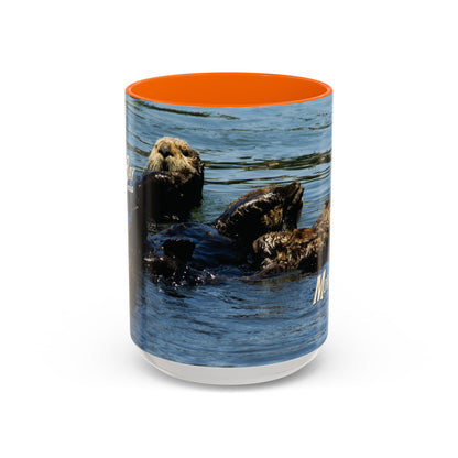 Sea Otter Raft (Morro Bay) Coffee Mug — Cute Sea Otter Accent Ceramic Mug (11/15oz)
