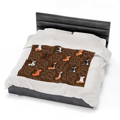 Basset Hounds (various coats pattern) - Velveteen Plush Blanket