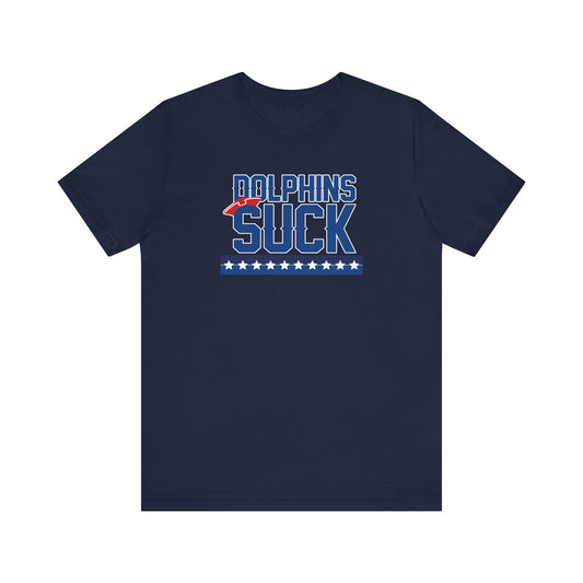 Shiny Mammal Fish Suck (for New England fans) - Unisex Jersey Short Sleeve Tee