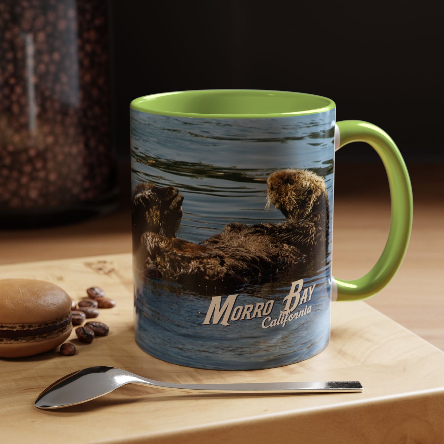 Sea Otter Raft (Morro Bay) Coffee Mug — Cute Sea Otter Accent Ceramic Mug (11/15oz)