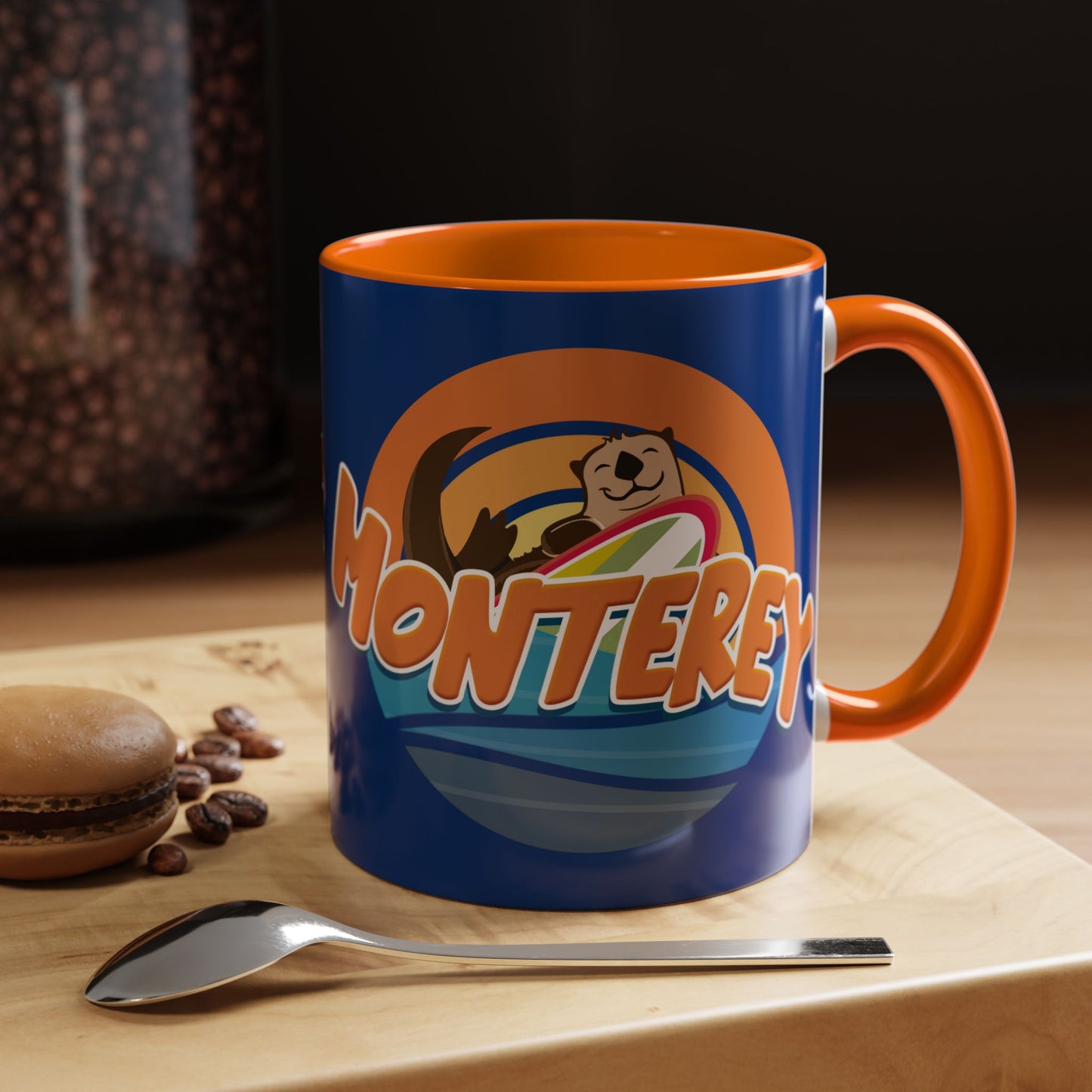 Board Bandit, Monterey, California -  Surfboard Stealing Otter - Accent Coffee Mug – 11/15oz