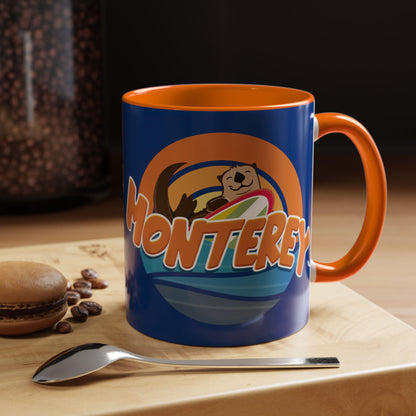 Board Bandit, Monterey, California -  Surfboard Stealing Otter - Accent Coffee Mug – 11/15oz