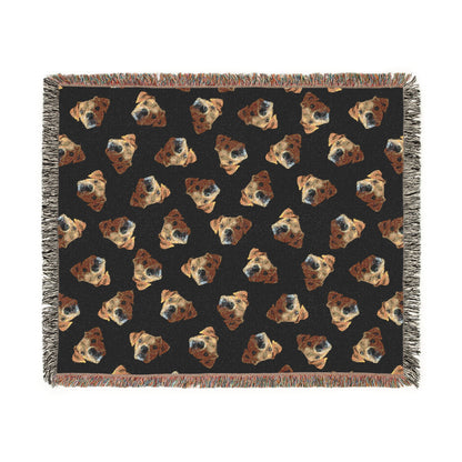 Woven Blanket — Cozy Abstract Heart Pattern Throw for Living Room & Gift