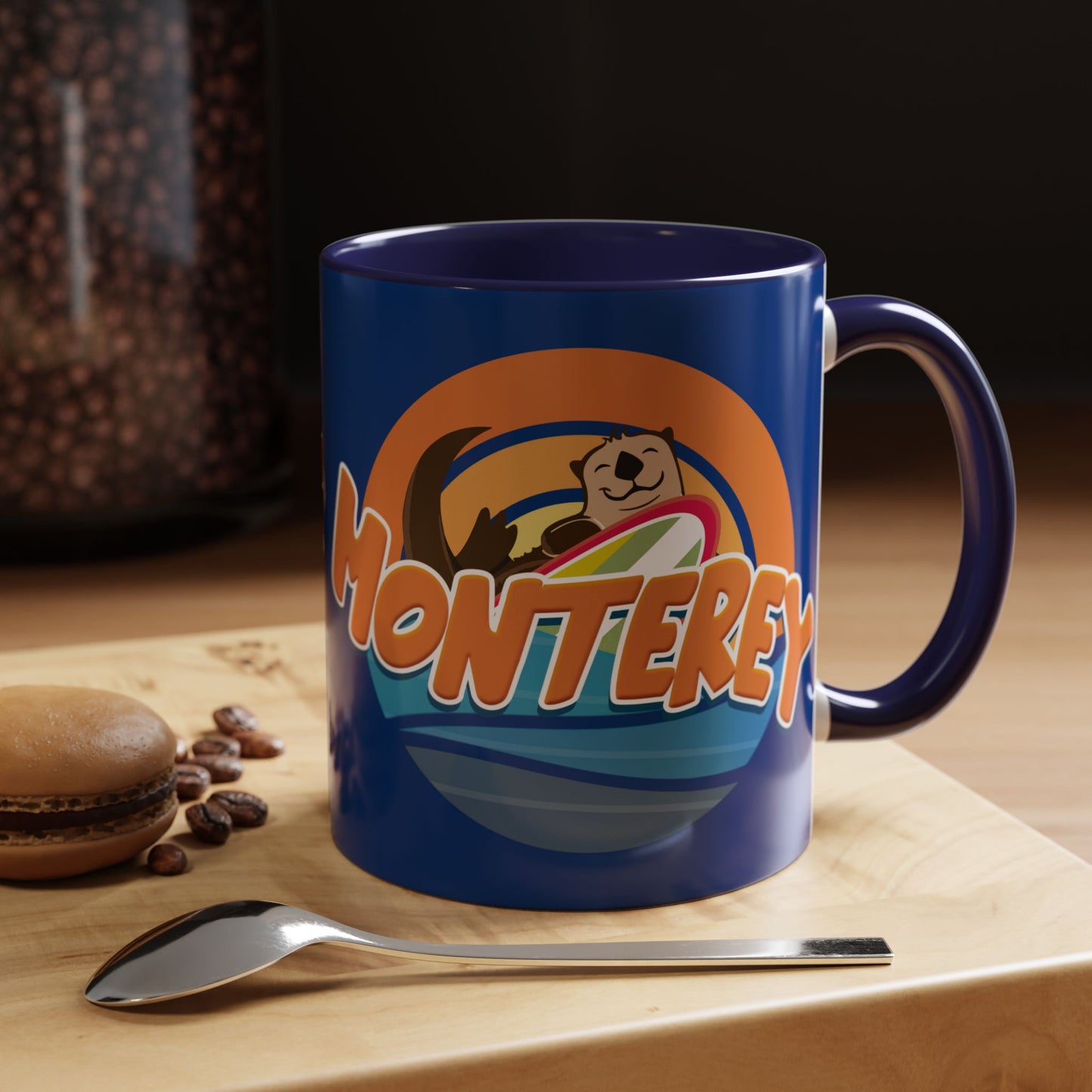 Board Bandit, Monterey, California -  Surfboard Stealing Otter - Accent Coffee Mug – 11/15oz