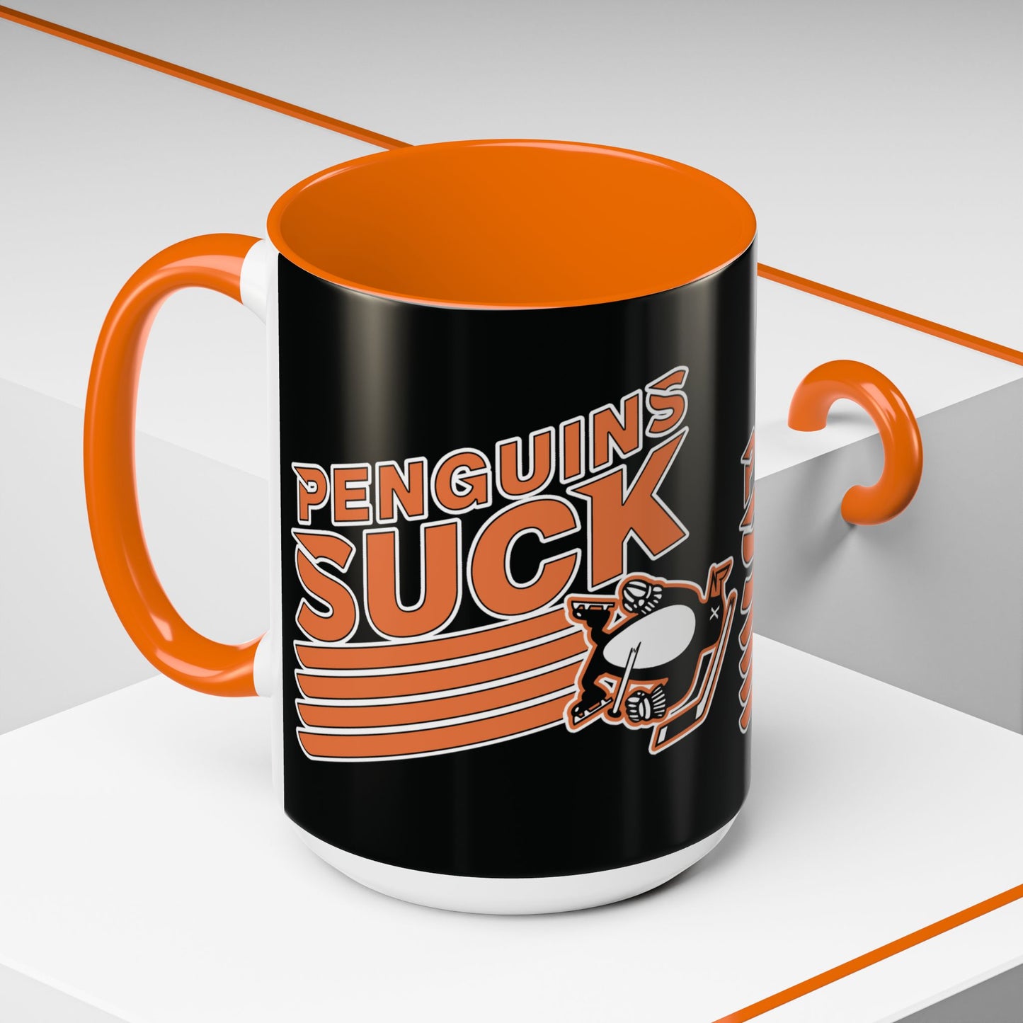 Penguins Suck (for Philadelphia fans) - Accent Coffee Mug, 11oz