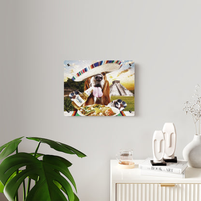 Basset Eating Mexican Food - Acrylic Wall Art Panels