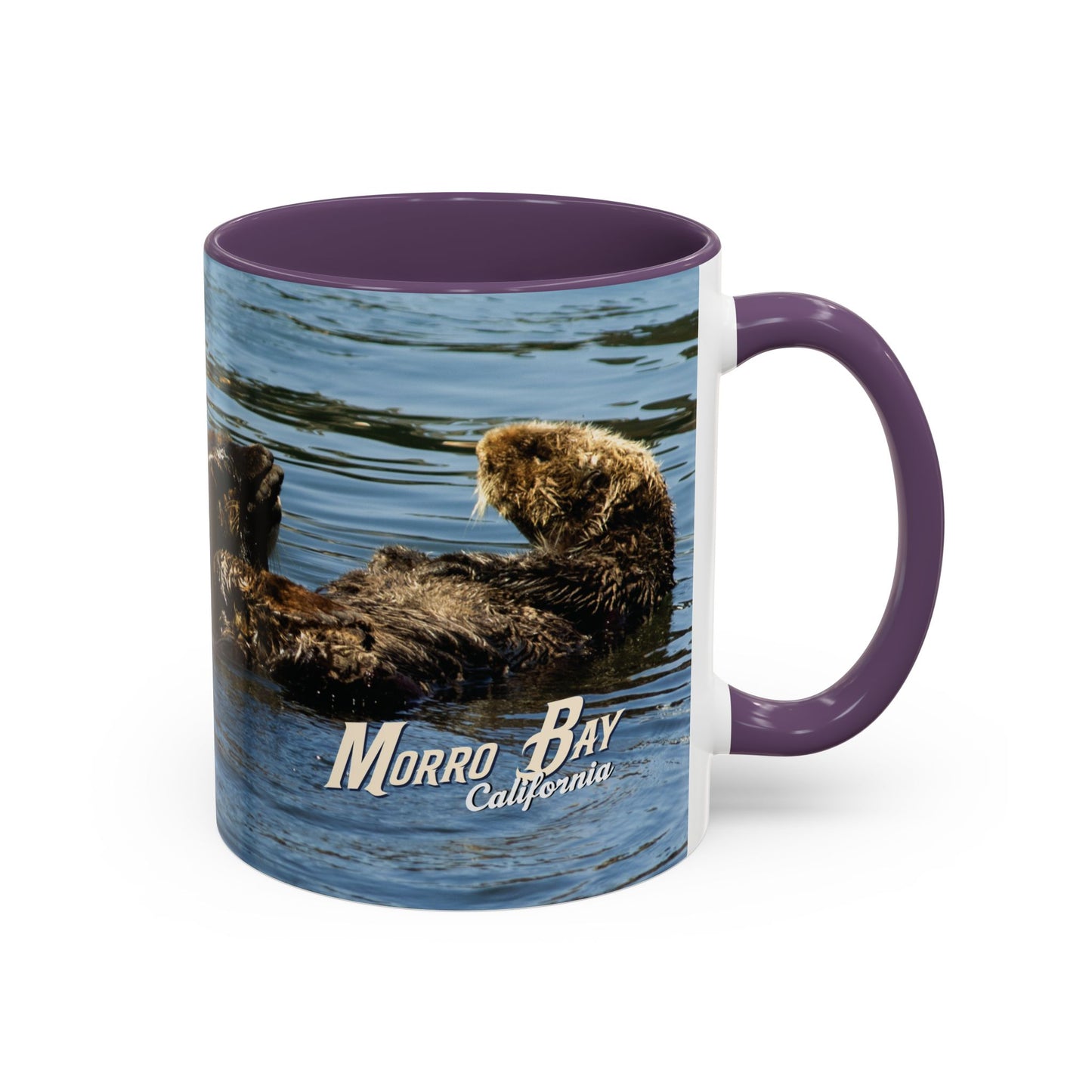 Sea Otter Raft (Morro Bay) Coffee Mug — Cute Sea Otter Accent Ceramic Mug (11/15oz)
