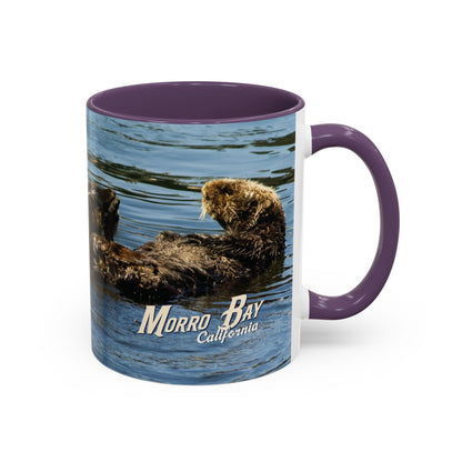 Sea Otter Raft (Morro Bay) Coffee Mug — Cute Sea Otter Accent Ceramic Mug (11/15oz)