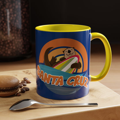Board Bandit, Santa Cruz, California -  Surfboard Stealing Otter - Accent Coffee Mug – 11/15oz