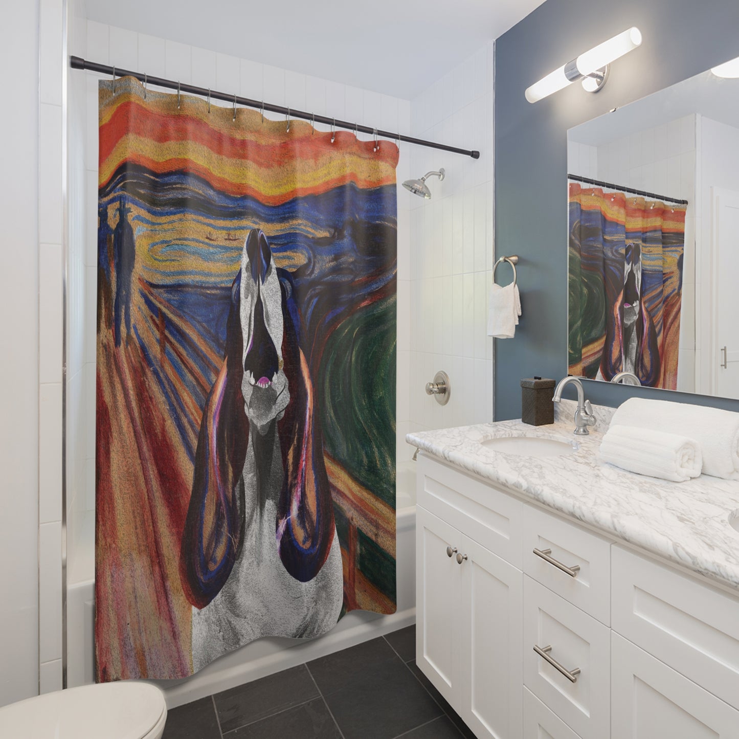 The Howl (The Scream, Basset Hound Parody) - Shower Curtain
