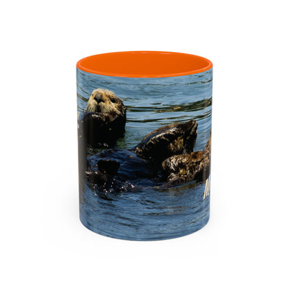 Sea Otter Raft (Morro Bay) Coffee Mug — Cute Sea Otter Accent Ceramic Mug (11/15oz)