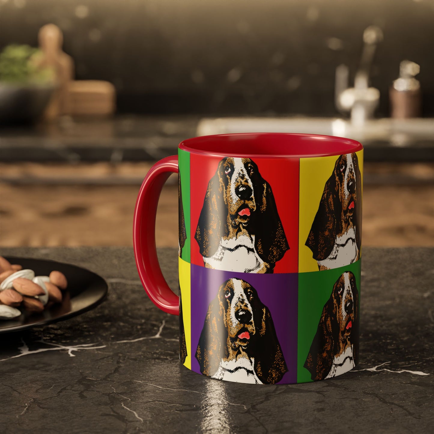 Basset Hound Pop Art - Colorful Coffee Mugs, 11oz