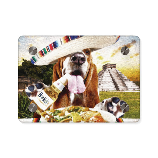 Basset Eating Mexican Food - Acrylic Wall Art Panels