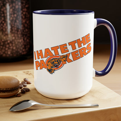 I Hate The Packers (Bears Fan) - Two-Tone Coffee Mugs, 15oz