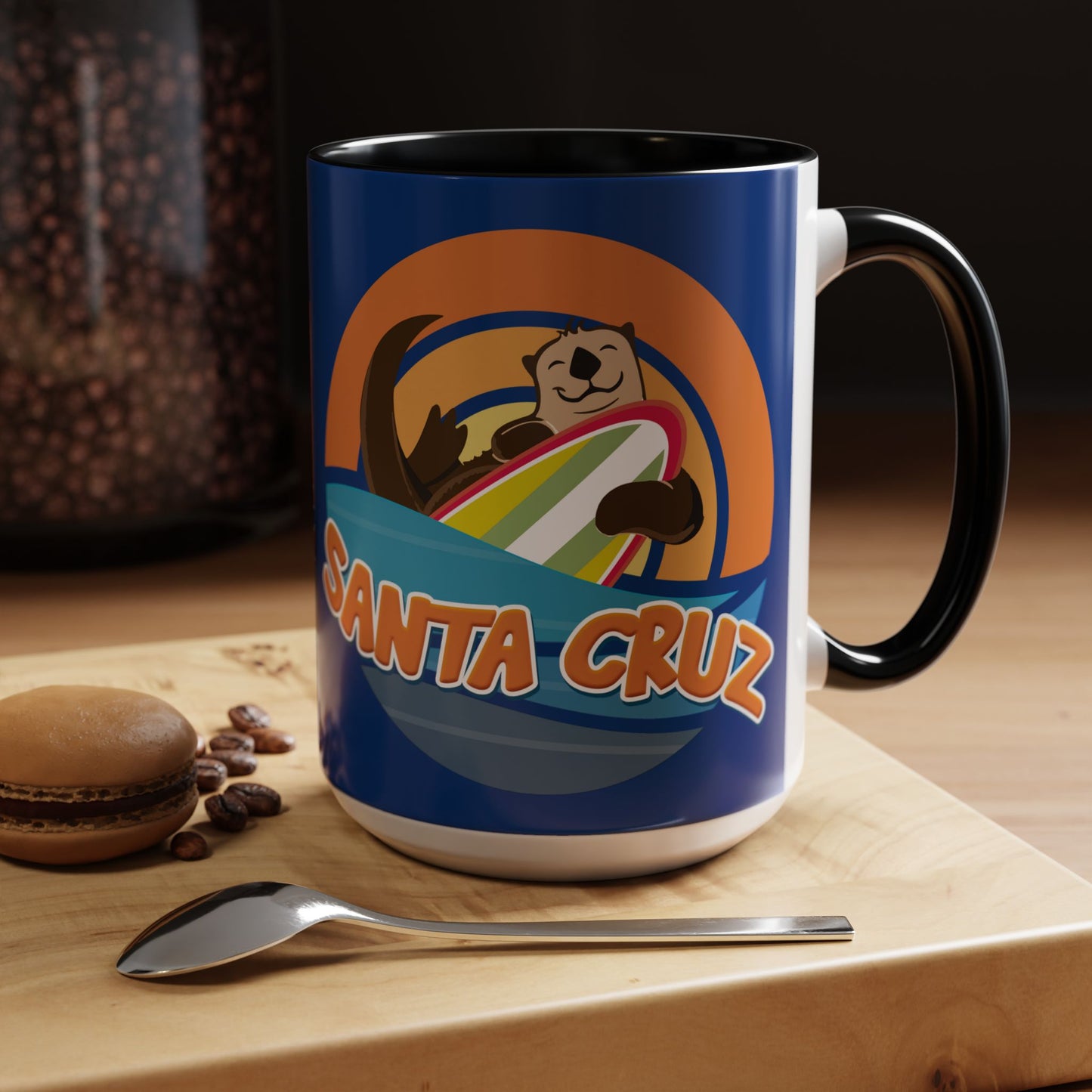 Board Bandit, Santa Cruz, California -  Surfboard Stealing Otter - Accent Coffee Mug – 11/15oz