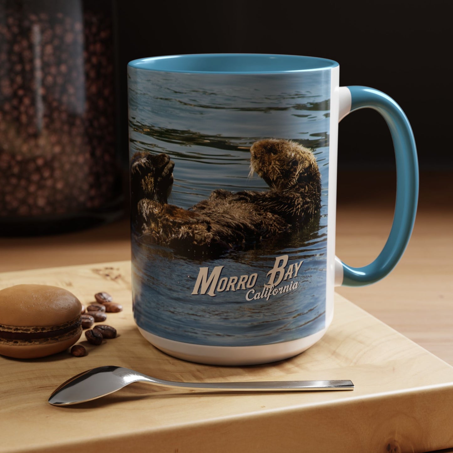 Sea Otter Raft (Morro Bay) Coffee Mug — Cute Sea Otter Accent Ceramic Mug (11/15oz)