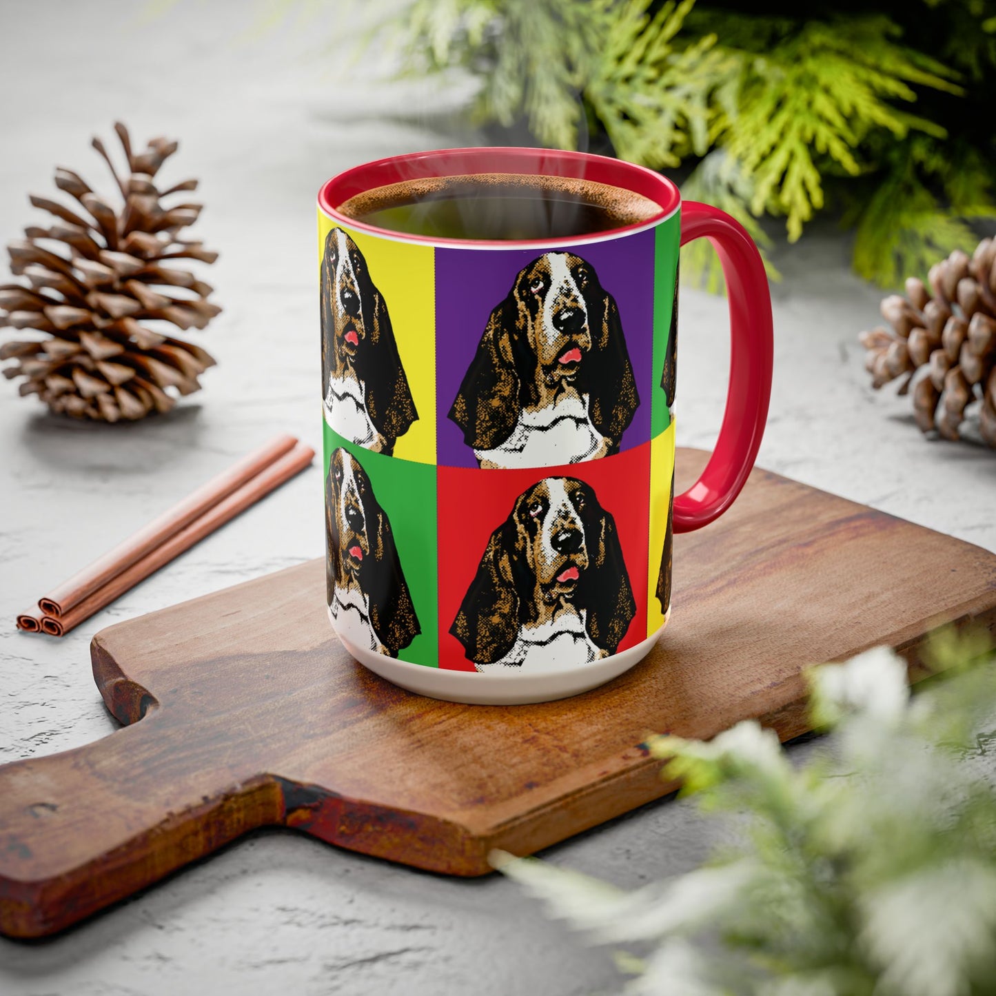 Basset Hound Pop Art - Colorful Coffee Mugs, 11oz