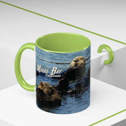 Sea Otter Raft (Morro Bay) Coffee Mug — Cute Sea Otter Accent Ceramic Mug (11/15oz)