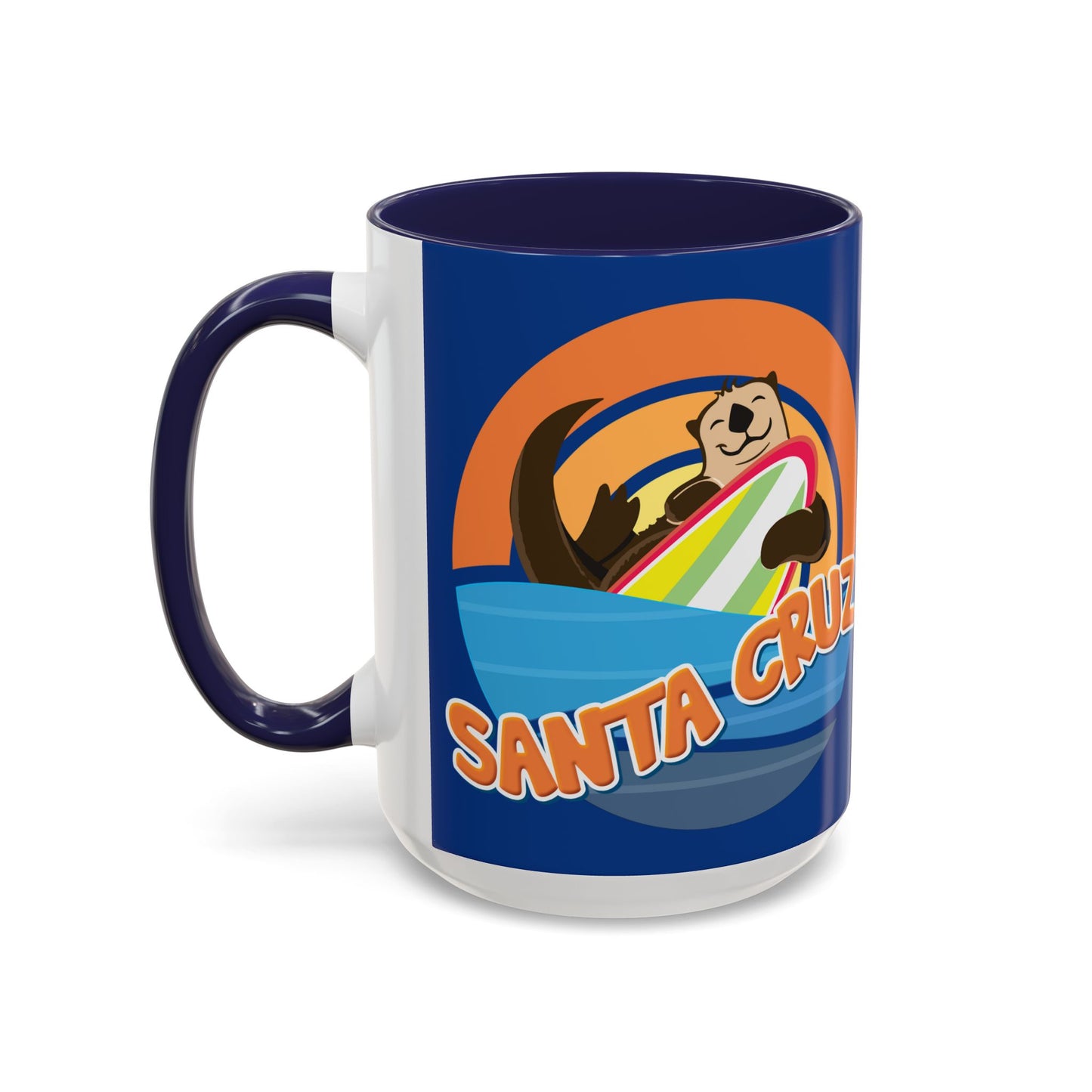 Board Bandit, Santa Cruz, California -  Surfboard Stealing Otter - Accent Coffee Mug – 11/15oz