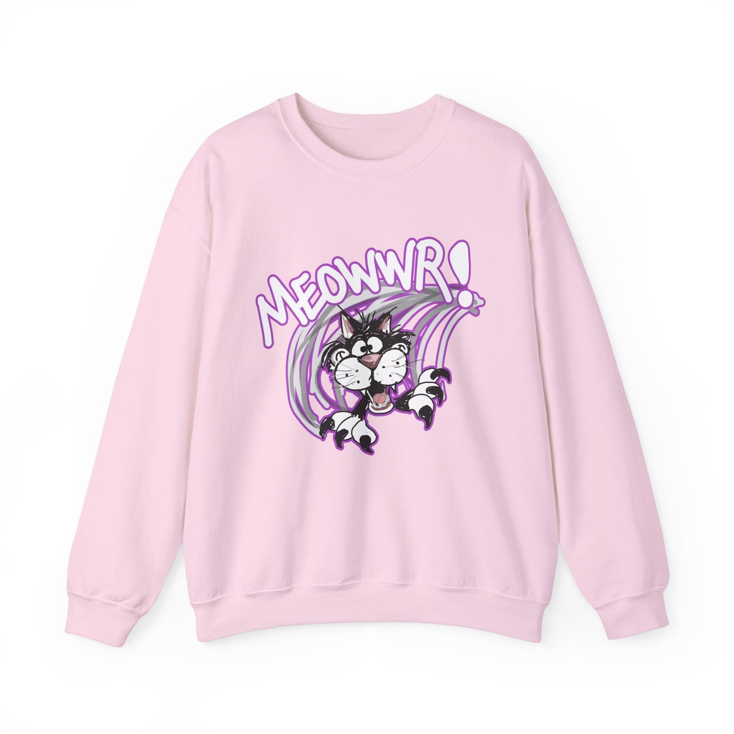 Action Cat (Meowwr!) - Unisex Heavy Blend™ Crewneck Sweatshirt