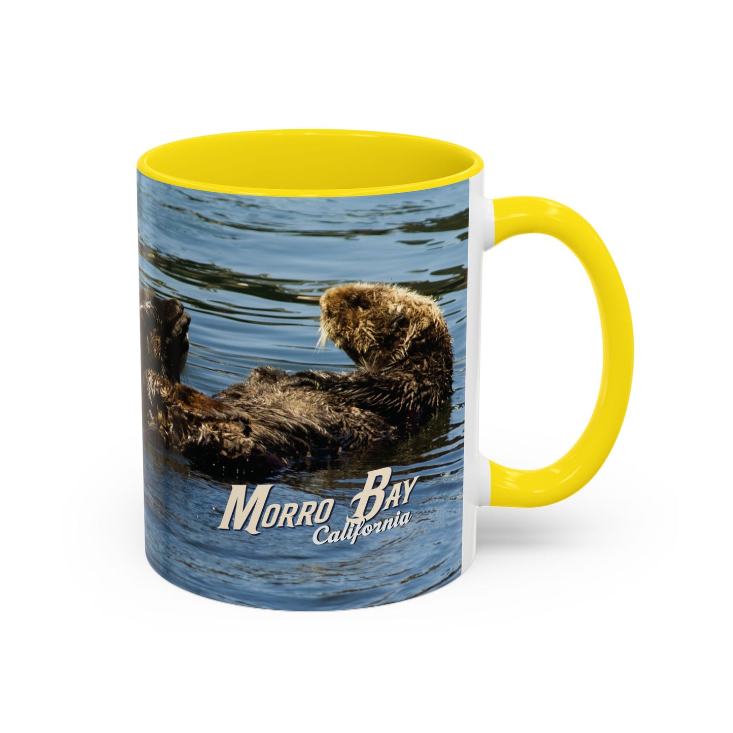 Sea Otter Raft (Morro Bay) Coffee Mug — Cute Sea Otter Accent Ceramic Mug (11/15oz)