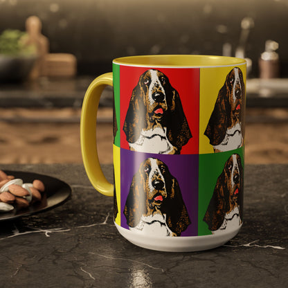 Basset Hound Pop Art - Colorful Coffee Mugs, 11oz