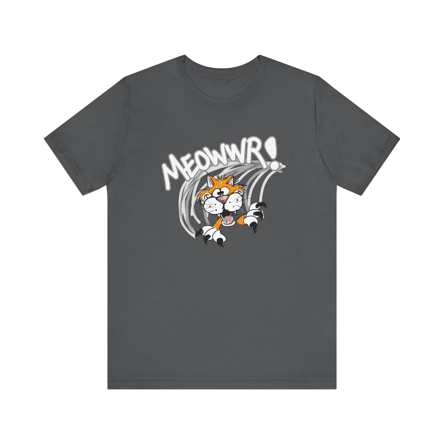 Action Cat Sketch (Meowwr!) - Unisex Jersey Short Sleeve Tee