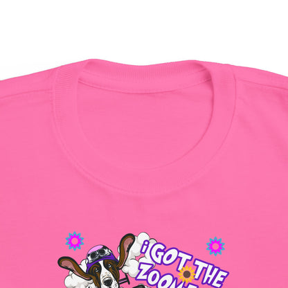 'I Got The Zoomies' Basset Hound In A Racecar - Toddler Tee