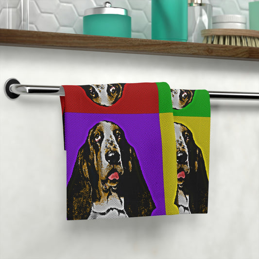 Basset Pop Art - Face Towel