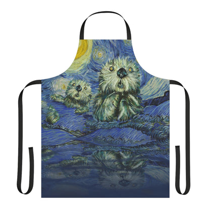 Starry Monterey Night - Polyester Canvas Apron (AOP)