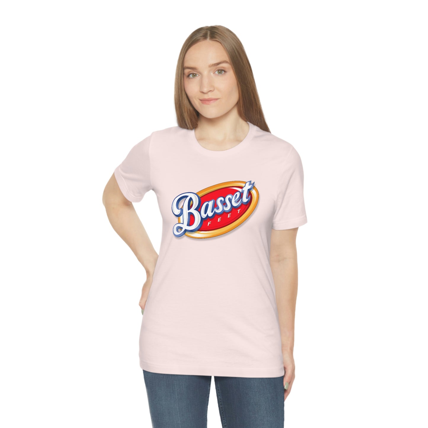 Basset Feet Corn Chips Logo - Unisex Jersey Short Sleeve Tee