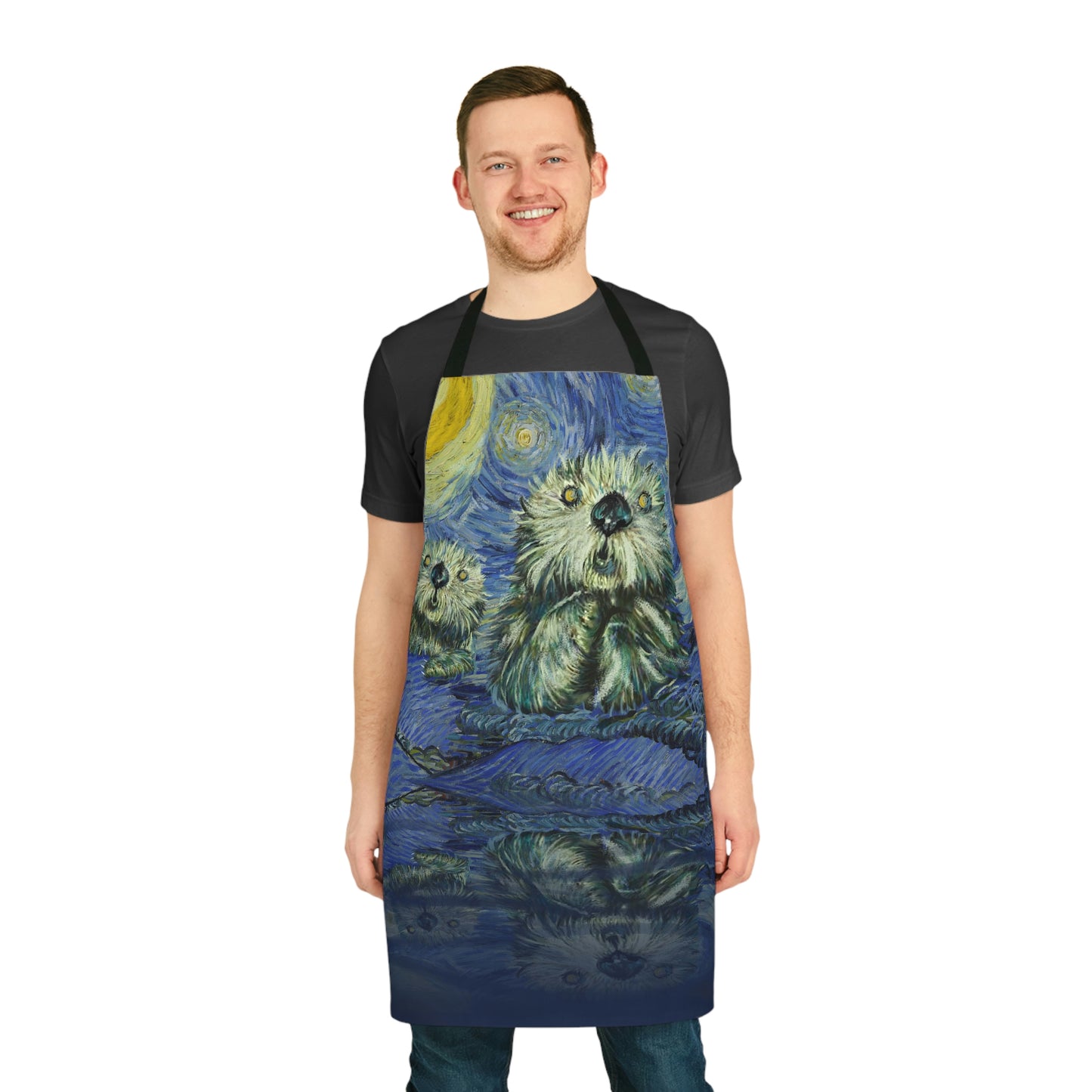 Starry Monterey Night - Polyester Canvas Apron (AOP)