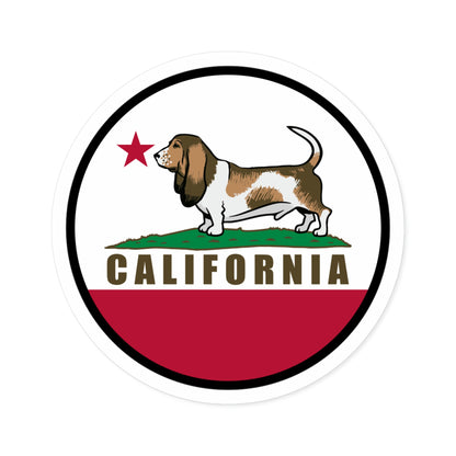 California Republic Flag Basset Version - Round Stickers, Indoor\Outdoor