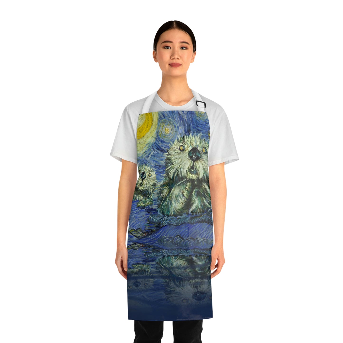 Starry Monterey Night w' pockets - Polyester Apron (AOP)