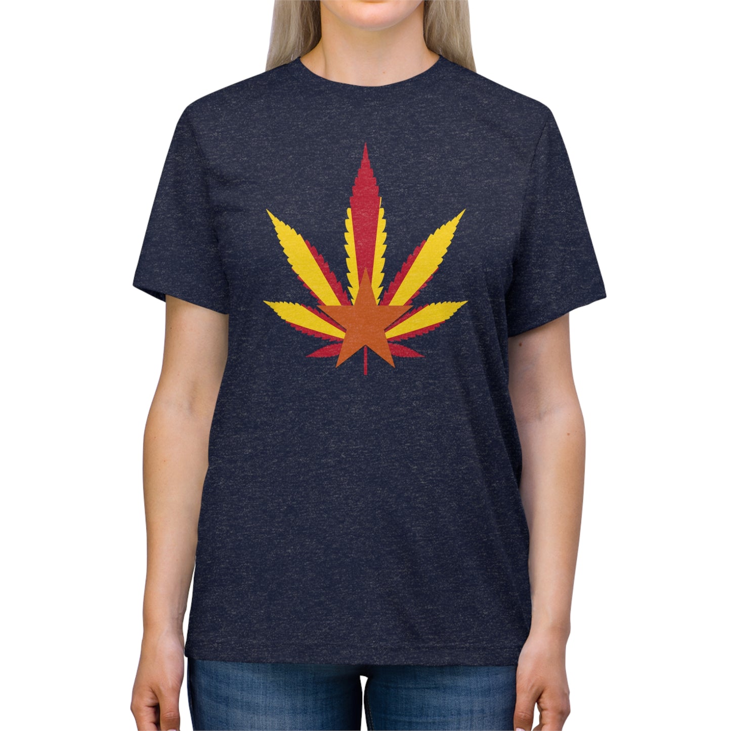 Arizona Cannabis Flag Leaf - Unisex Triblend Tee