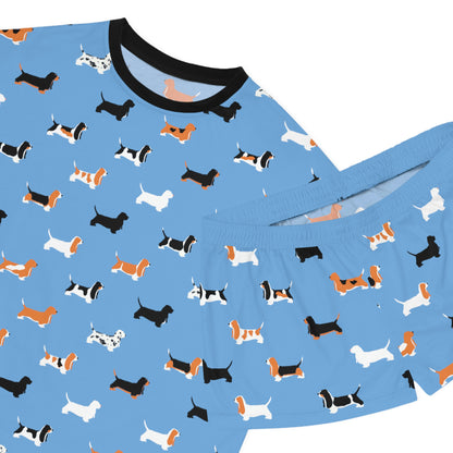 Basset Hound Pattern - Women's Short Pajama Set (AOP)