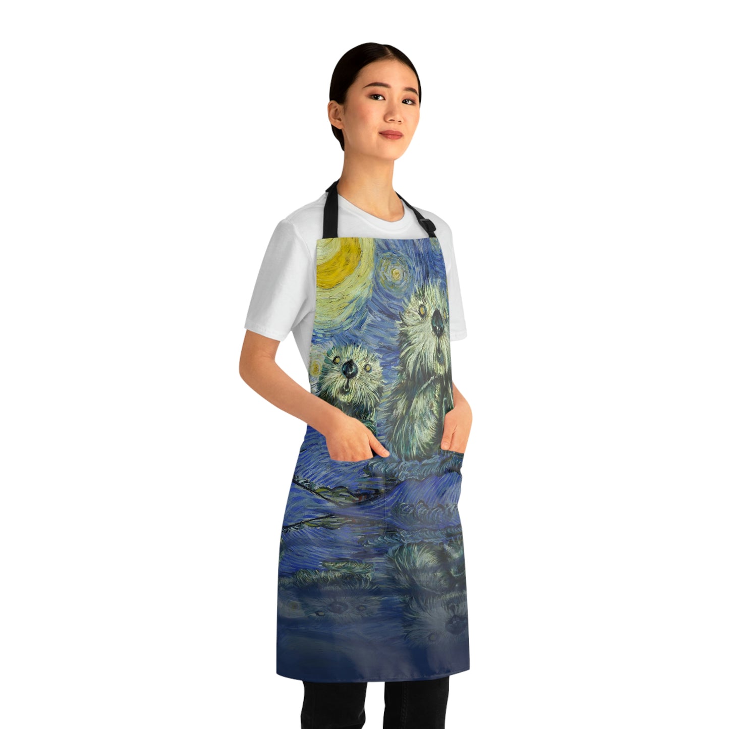 Starry Monterey Night w' pockets - Polyester Apron (AOP)
