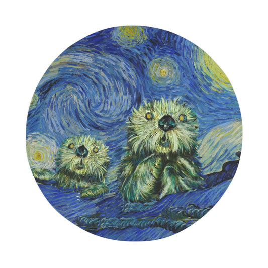 Starry Monterey Night - Round Polyester Mat