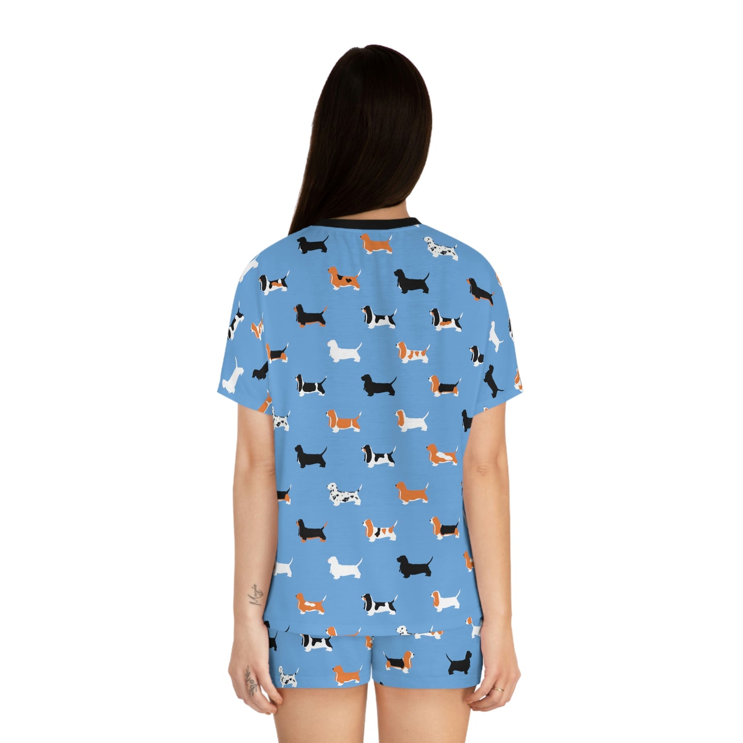 Basset Hound Pattern - Women's Short Pajama Set (AOP)