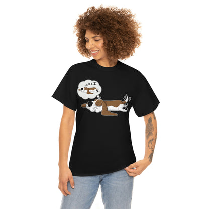 Basset Hound Dreaming of Sleeping - Unisex Heavy Cotton Tee
