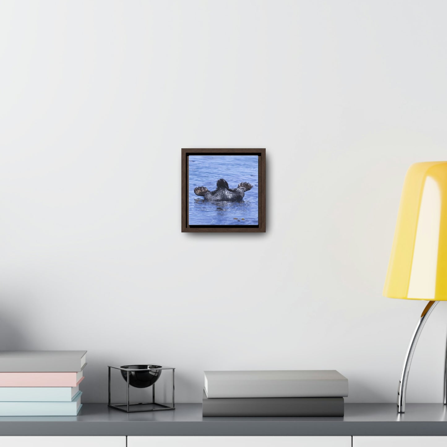 'Sea Otter Butt' photo as a Square Framed Premium Gallery Wrap Canvas