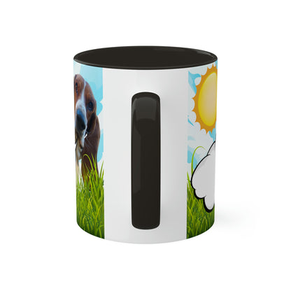 Waving Hound Happy Collage - Colorful Mugs, 11oz