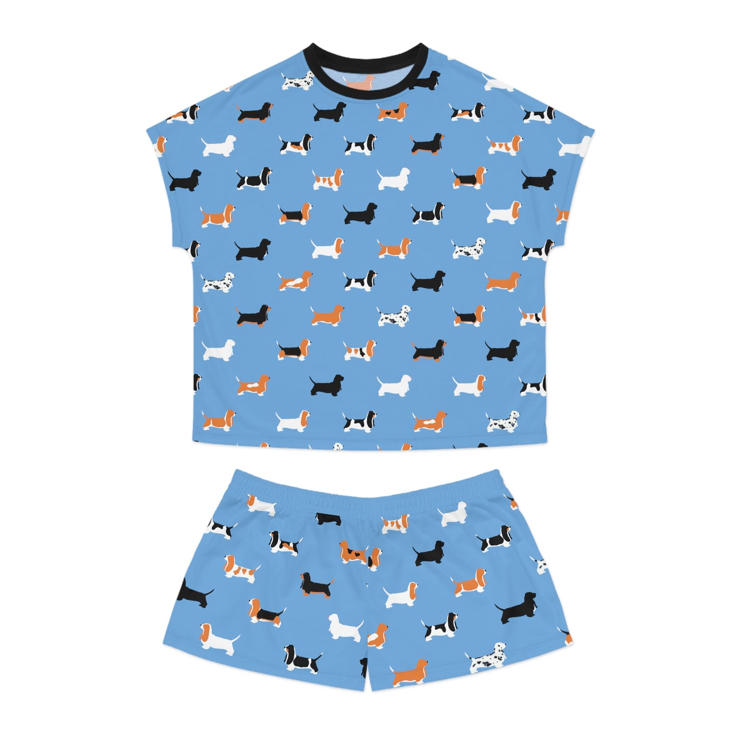 Basset Hound Pattern - Women's Short Pajama Set (AOP)