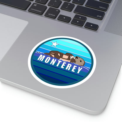 Monterey Sea Otters - Round Sticker, Indoor\Outdoor