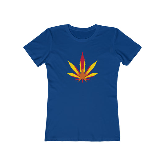 Arizona Cannabis Flag Leaf - Women's The Boyfriend Tee