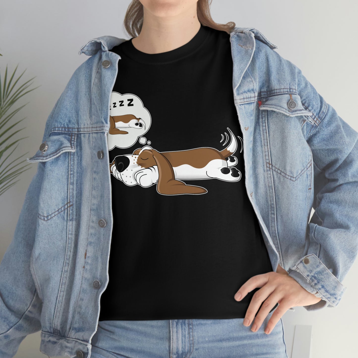 Basset Hound Dreaming of Sleeping - Unisex Heavy Cotton Tee